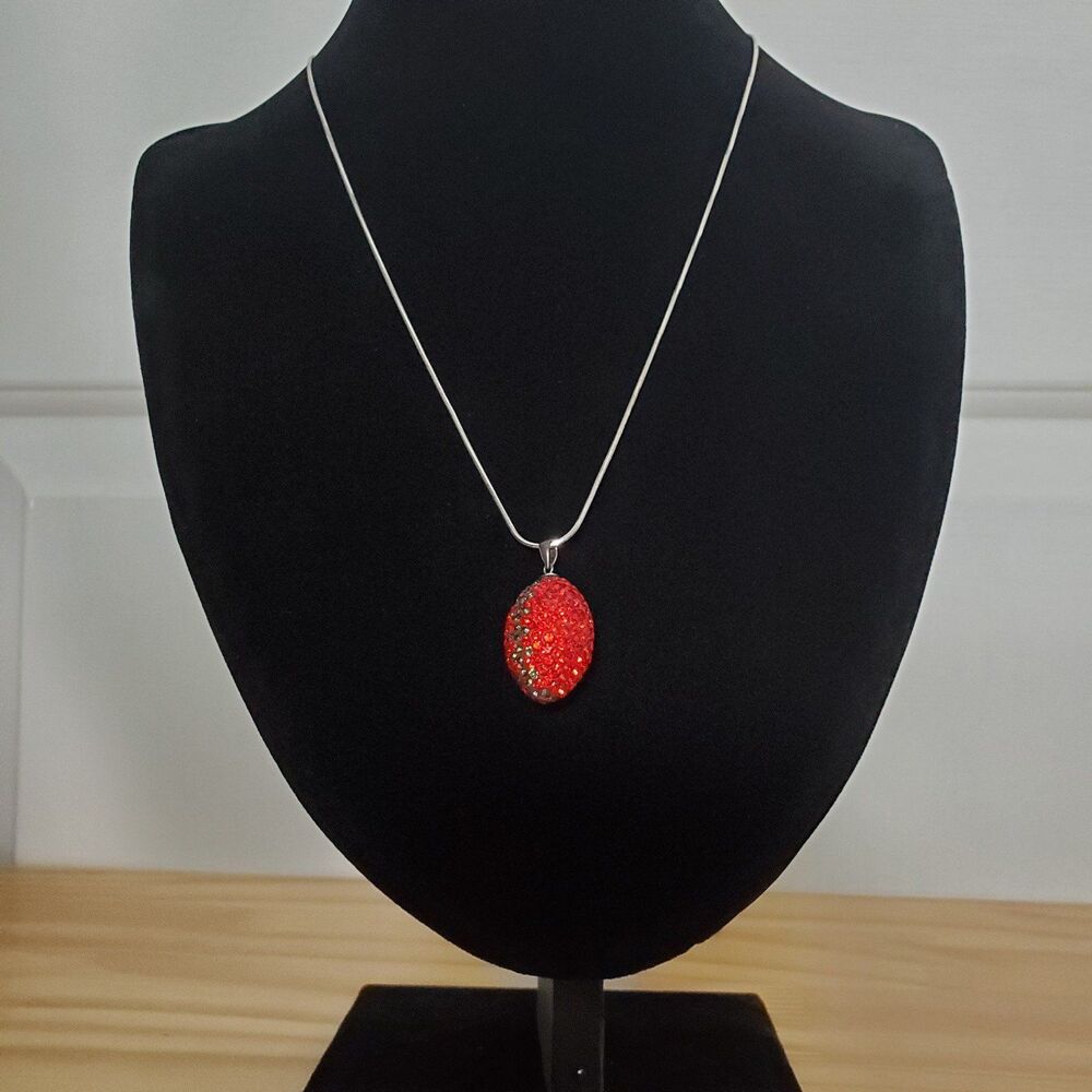 Swarovski 3D Crystal Football Pendant .925 Sterling Silver Necklace